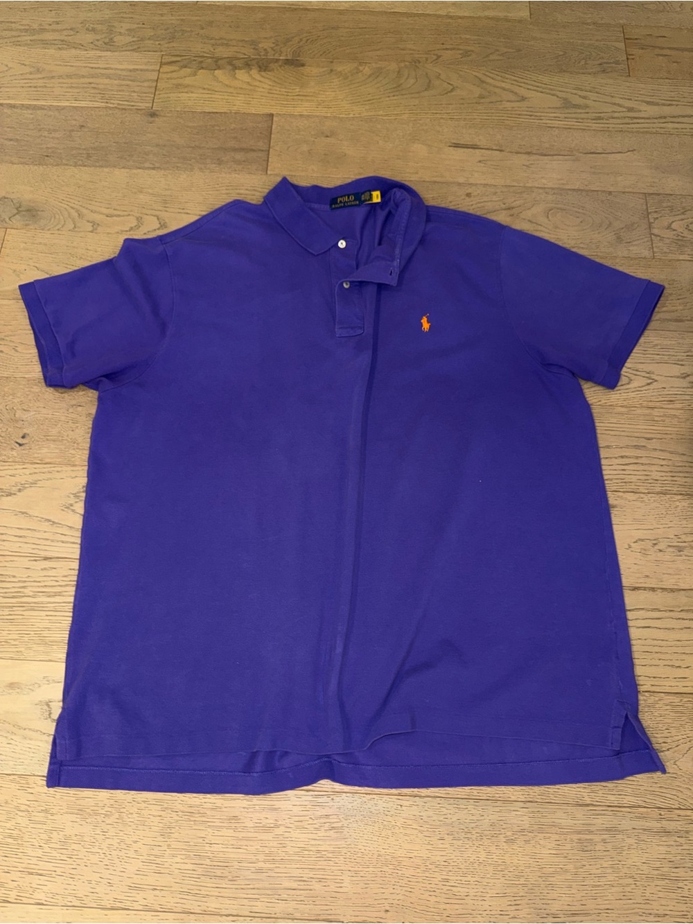 Ralph Lauren Purple Short-Sleeve Polo with Orange Pony